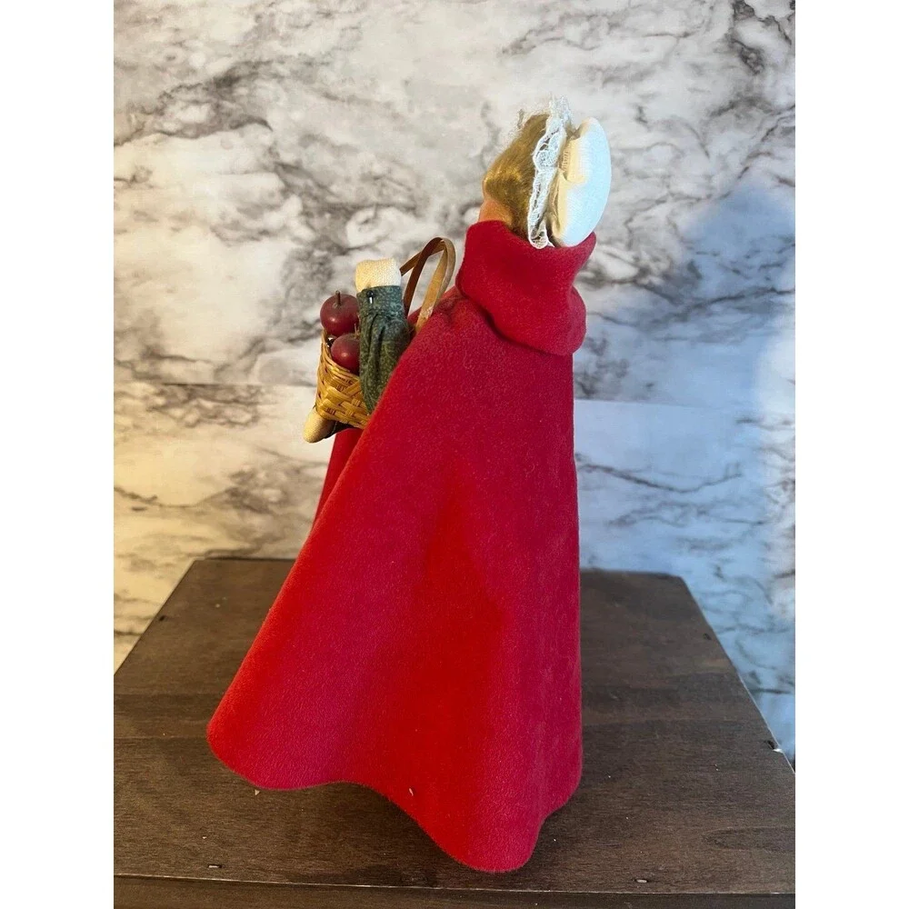 Byers Carolers 2001 Lady Red Cloak Basket of Apples